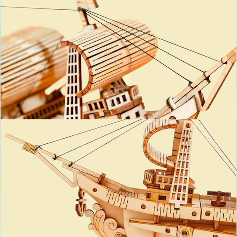 Robotime Wooden Sailing Ship 3D Wooden Puzzle 118 Pieces