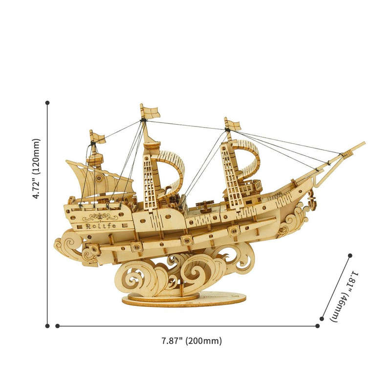 Robotime Wooden Sailing Ship 3D Wooden Puzzle 118 Pieces