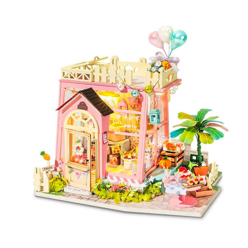 Robotime Holiday Party Time DIY Miniature Dollhouse Kit