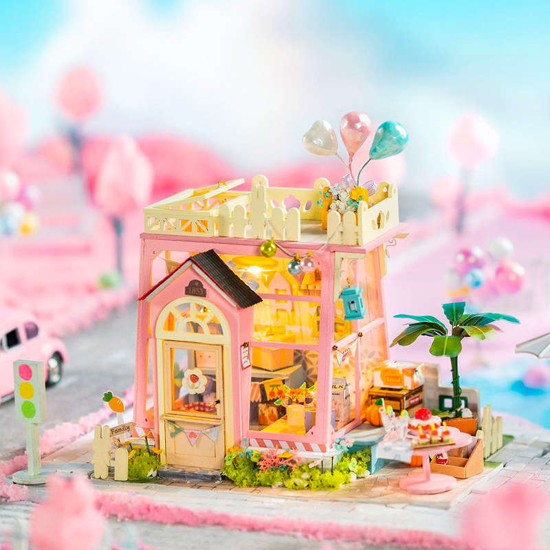 Robotime Holiday Party Time DIY Miniature Dollhouse Kit