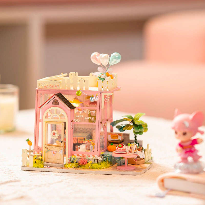 Robotime Holiday Party Time DIY Miniature Dollhouse Kit