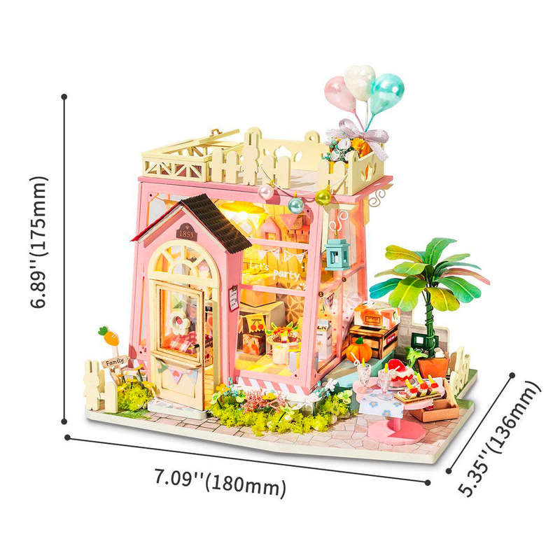 Robotime Holiday Party Time DIY Miniature Dollhouse Kit