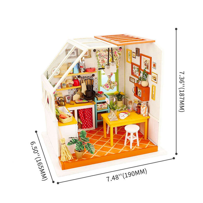 Robotime Jason's Kitchen Wooden DIY Miniature Dollhouse