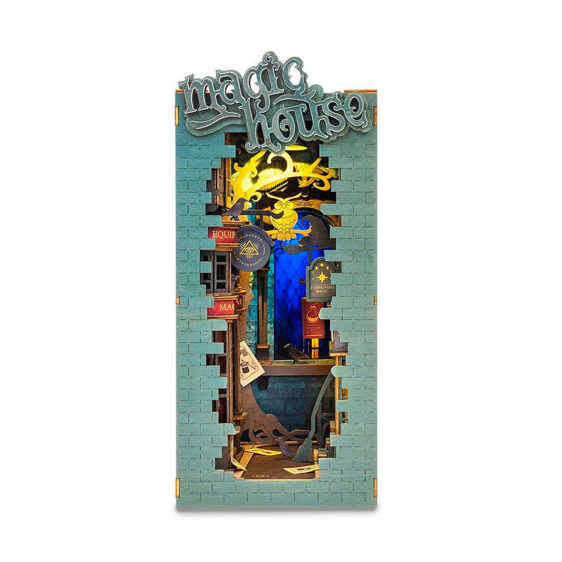 Robotime Magic House 3D Wooden DIY Miniature Dollhouse Book Nook