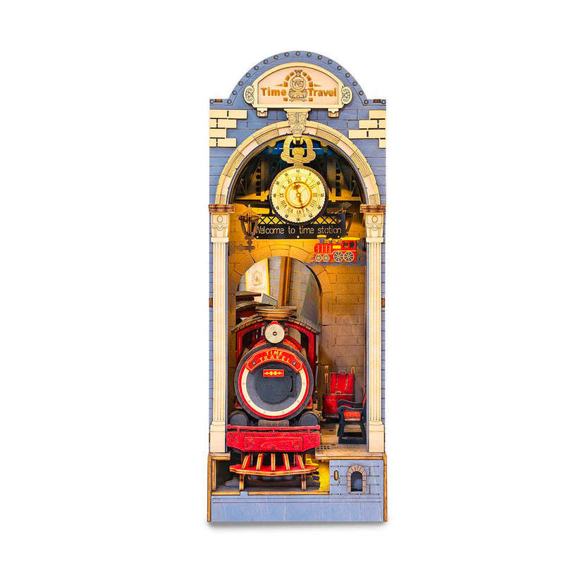 Robotime Time Travel 3D Wooden DIY Miniature Dollhouse Book Nook