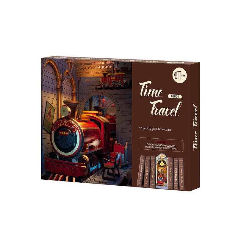 Robotime Time Travel 3D Wooden DIY Miniature Dollhouse Book Nook