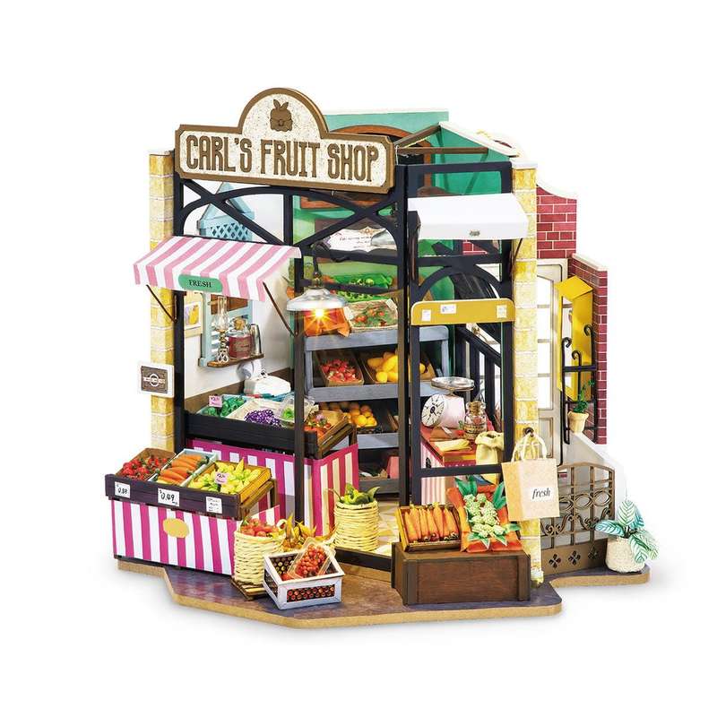 Robotime Carl's Fruit Shop Vegetable Market DIY Miniature Kit