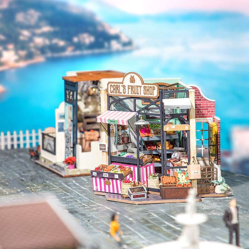Robotime Carl's Fruit Shop Vegetable Market DIY Miniature Kit