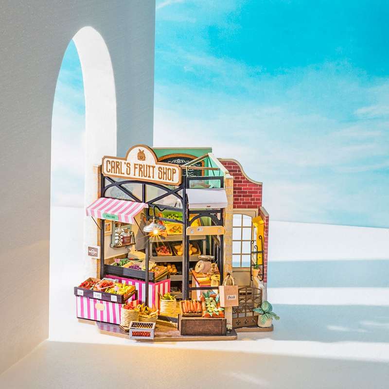 Robotime Carl's Fruit Shop Vegetable Market DIY Miniature Kit