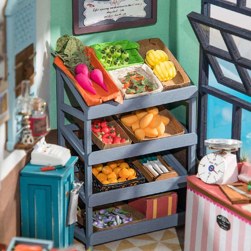 Robotime Carl's Fruit Shop Vegetable Market DIY Miniature Kit
