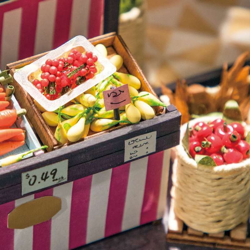 Robotime Carl's Fruit Shop Vegetable Market DIY Miniature Kit