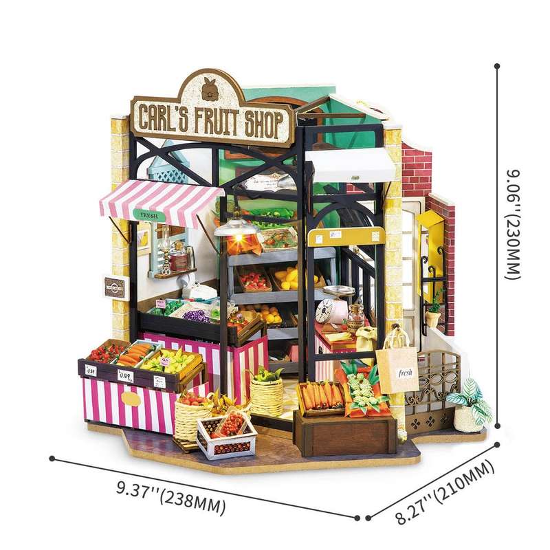 Robotime Carl's Fruit Shop Vegetable Market DIY Miniature Kit