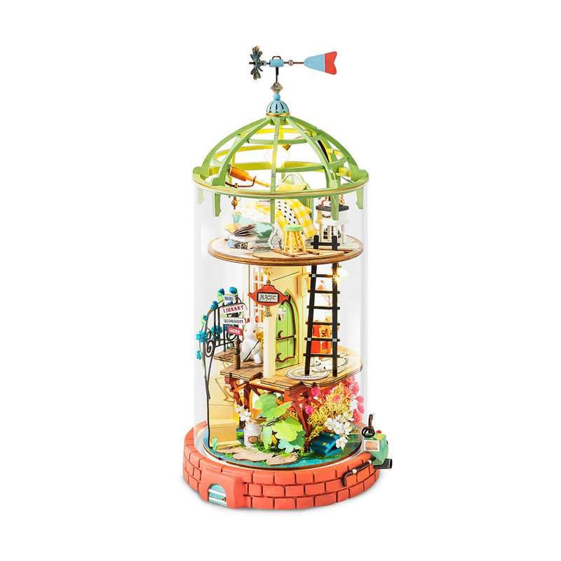 Robotime DIY Glass Domed Loft Miniature Dollhouse Kit