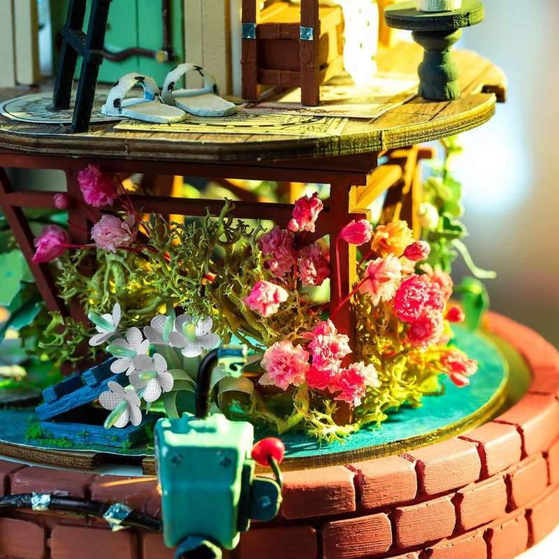 Robotime DIY Glass Domed Loft Miniature Dollhouse Kit