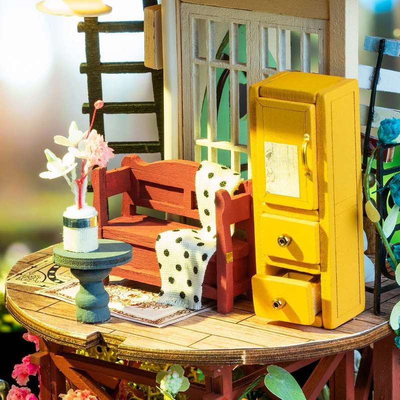 Robotime DIY Glass Domed Loft Miniature Dollhouse Kit
