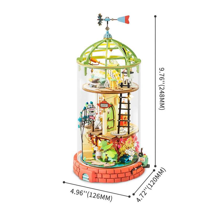 Robotime DIY Glass Domed Loft Miniature Dollhouse Kit