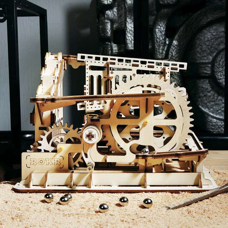 Robotime Marble Squad Trapdoors Marble Run 233 Piece 3D Wooden Puzzle
