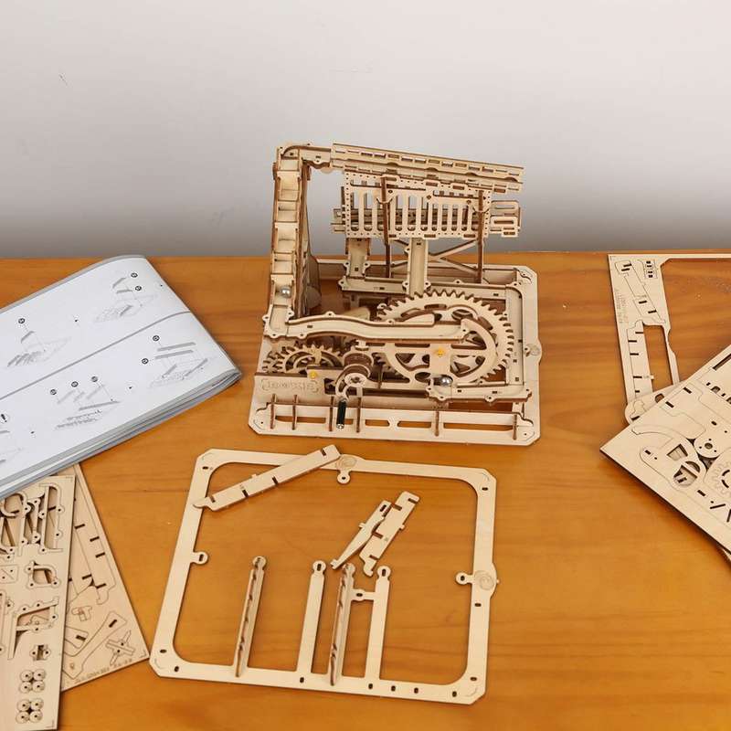 Robotime Marble Squad Trapdoors Marble Run 233 Piece 3D Wooden Puzzle