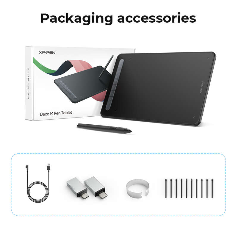 XPPen Deco MW Graphics Drawing Tablet Black