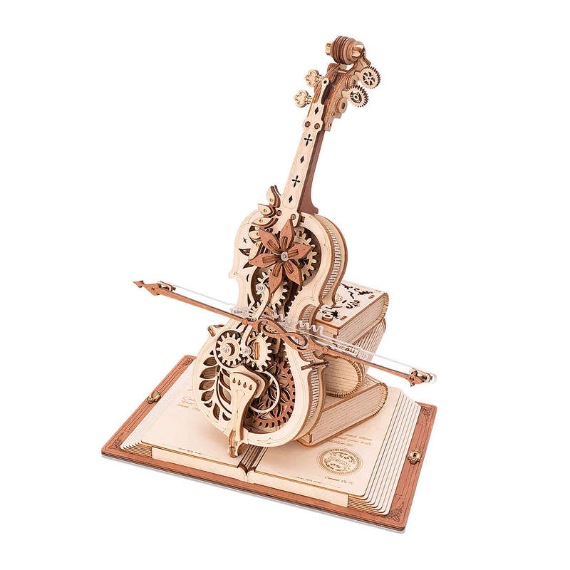 Robotime Magic Cello Mechanical Music Box 3D Wooden Puzzle