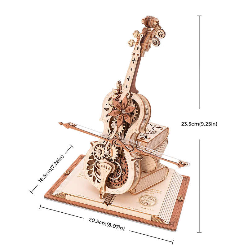 Robotime Magic Cello Mechanical Music Box 3D Wooden Puzzle