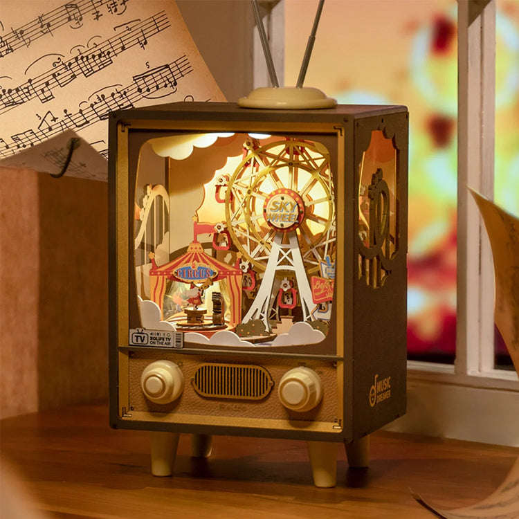 Robotime Sunset Carnival DIY Music Box 3D Wooden Puzzle