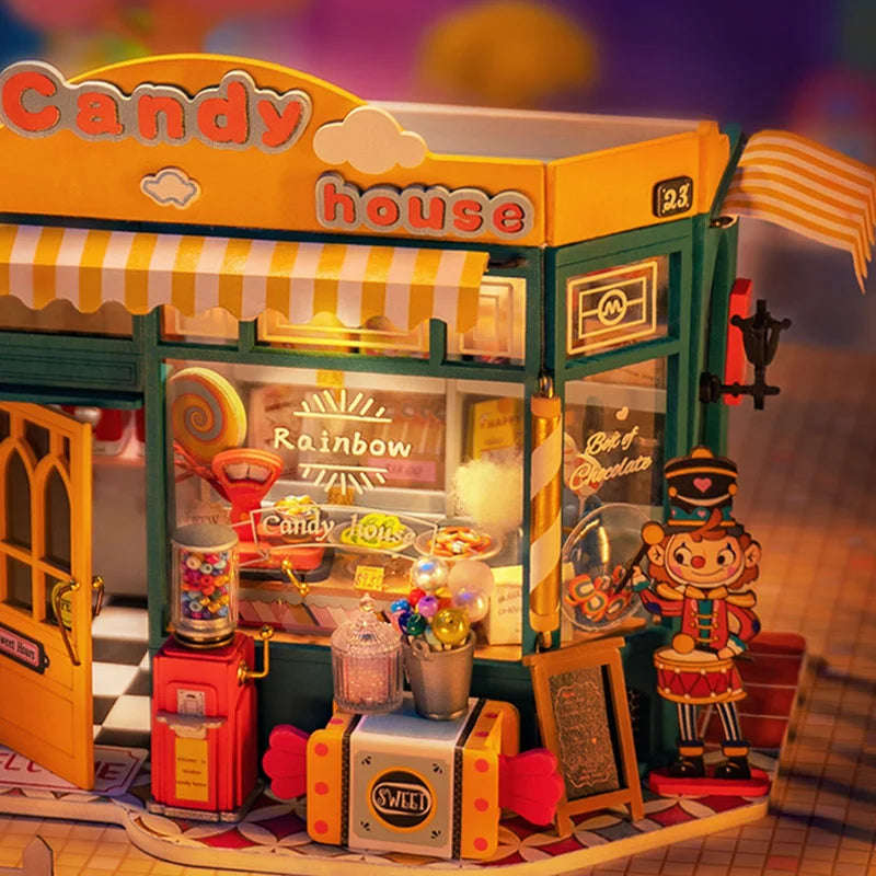 Robotime Rainbow Candy House DIY Miniature 3D Dollhouse Kit