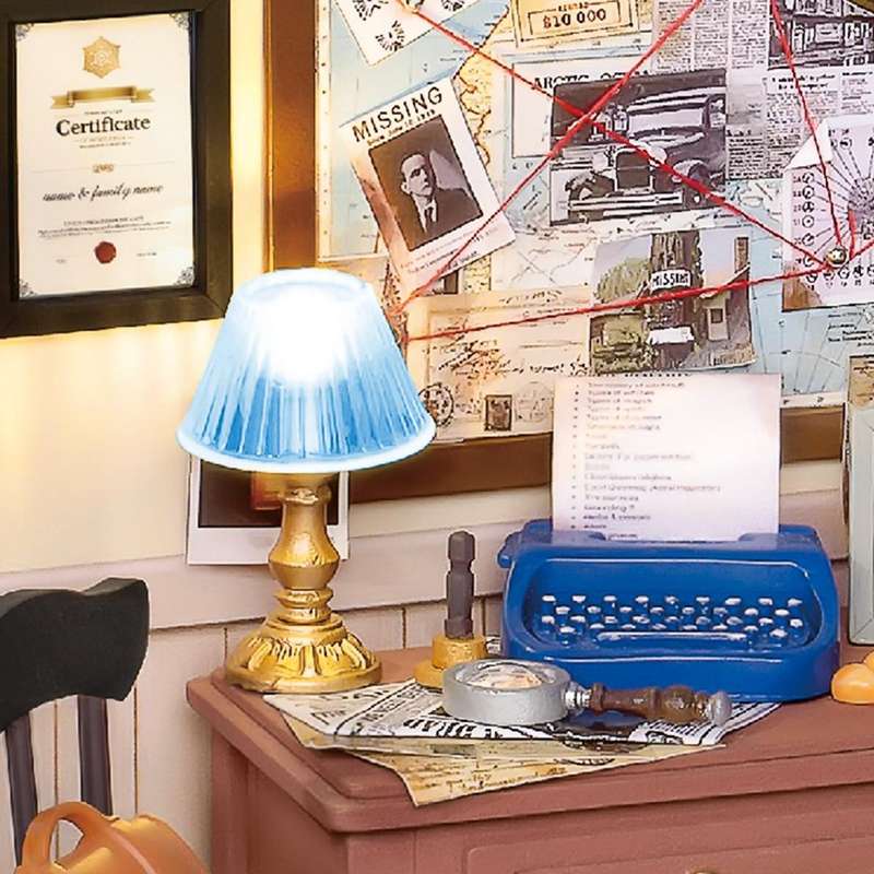 Robotime Mose's Detective Agency DIY Miniature Dollhouse Kit