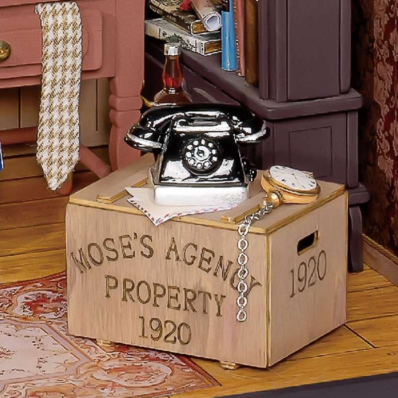 Robotime Mose's Detective Agency DIY Miniature Dollhouse Kit