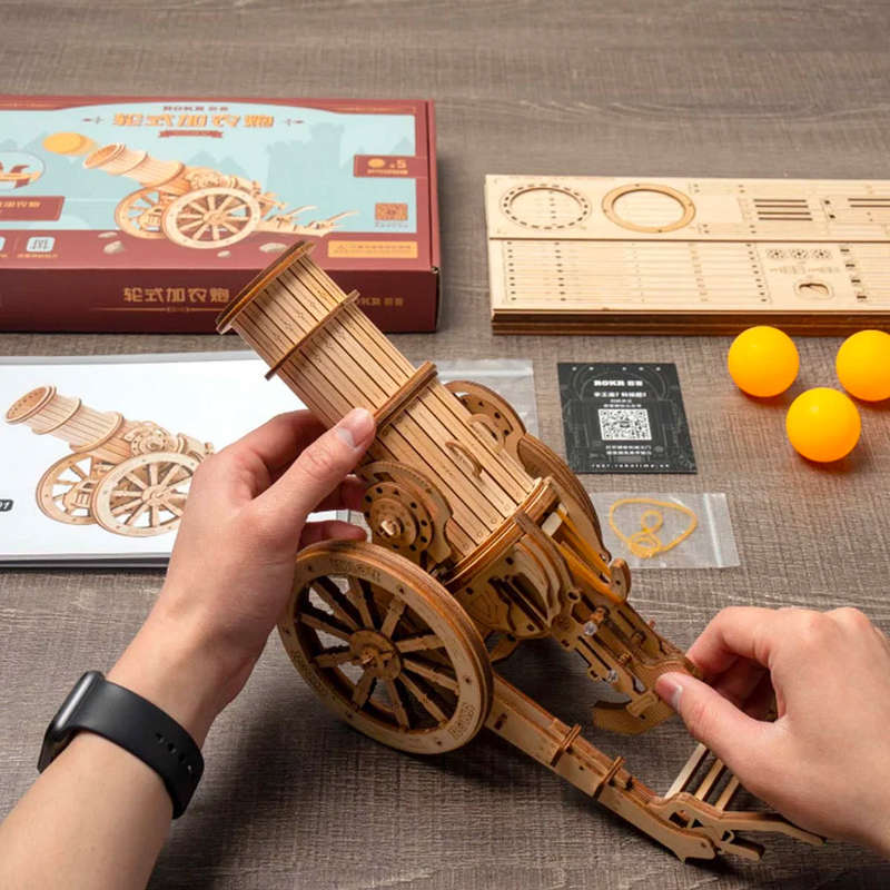 Robotime Wheeled Siege Artillery 3D Wooden Puzzle