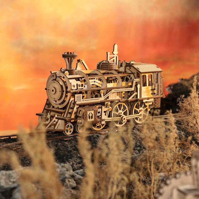 Robotime Locomotive Mechanical Gears 3D Wooden Puzzle