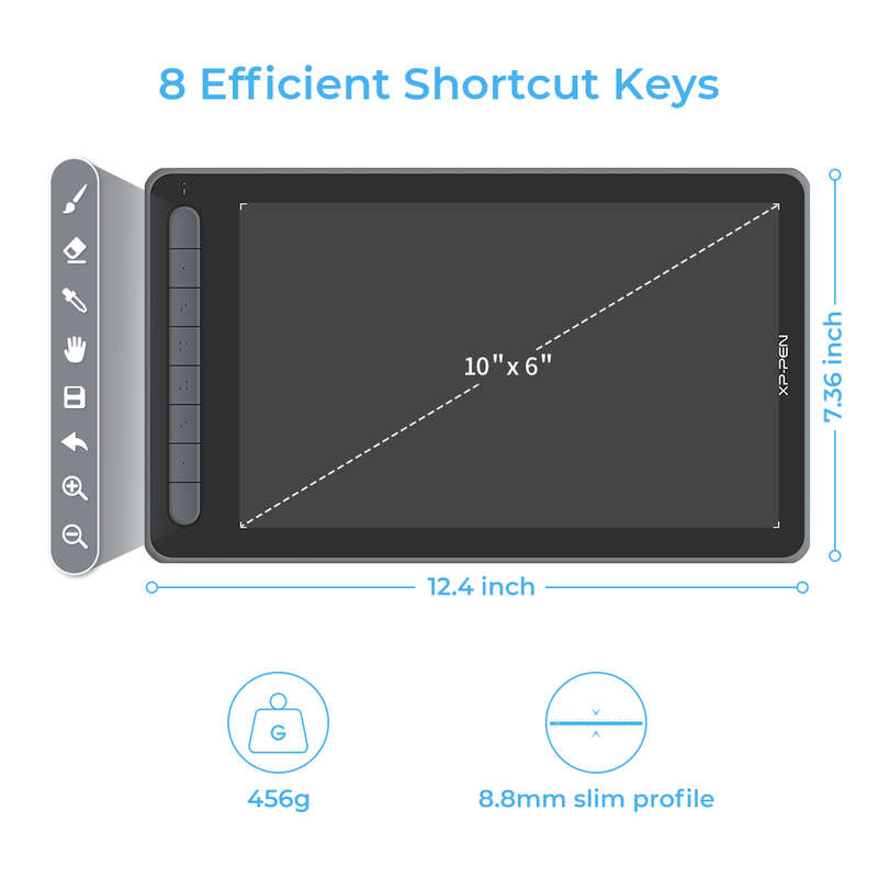 XPPen Deco LW Wireless Graphics Drawing Tablet Black