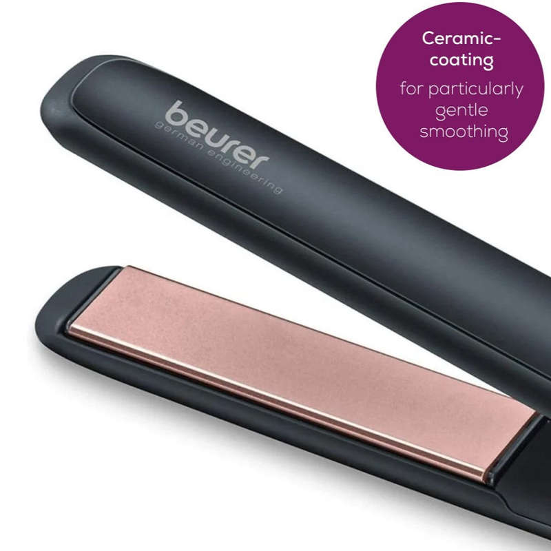Beurer Hair Straightener / Flat Iron: Fast Heat. Variable Temperature. Straightening, Curl or Wav...