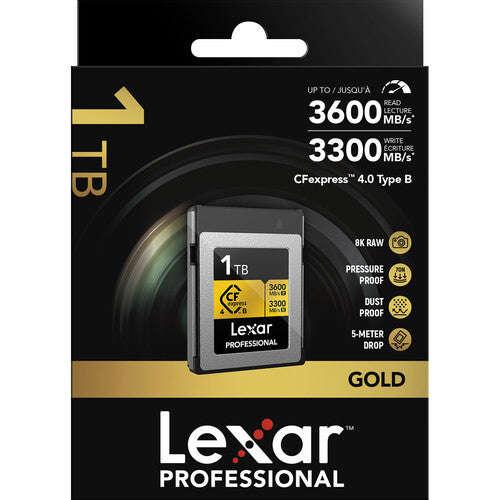 Lexar 1TB Professional GOLD CFexpress 4.0 Type B Memory Card