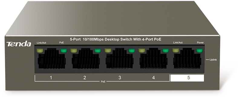 TENDA DESKTOP SWITCH 10/100 4-PORT POE