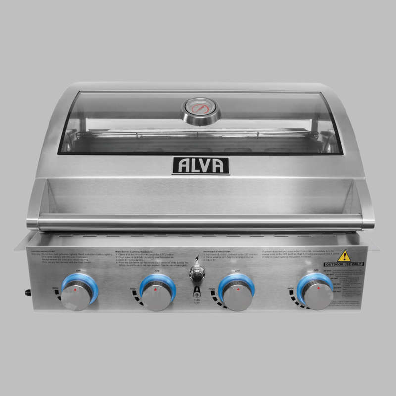 Alva Mojave 4-Burner Glass Hood Drop-In Gas BBQ