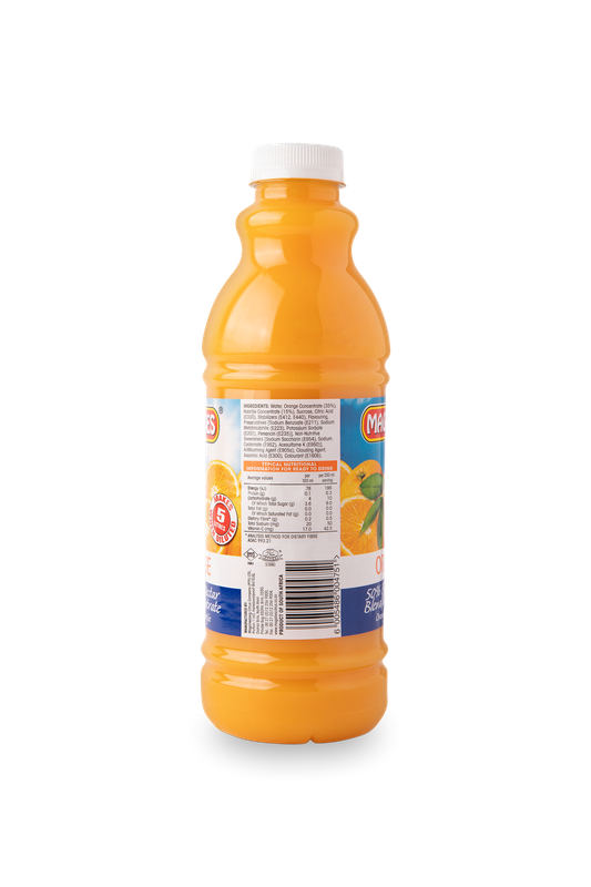 6 x MAGALIES 1 liter Orange 50% Concentrate (Sold 6x 1L Per Case)