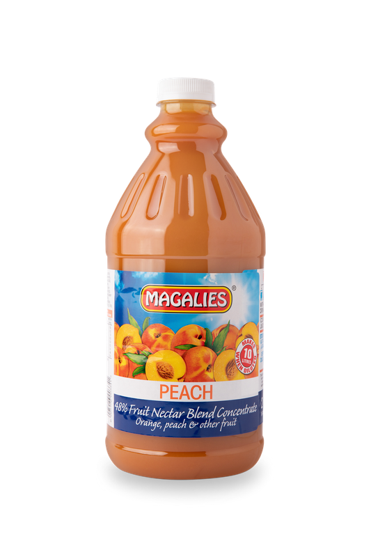 4 x MAGALIES 2 liter Peach 48% Concentrate (Sold 4 X 2L Per Case)