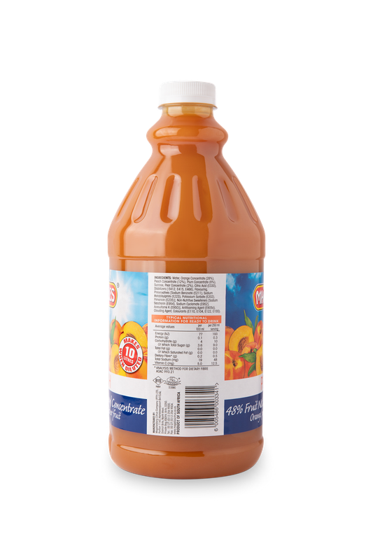 4 x MAGALIES 2 liter Peach 48% Concentrate (Sold 4 X 2L Per Case)