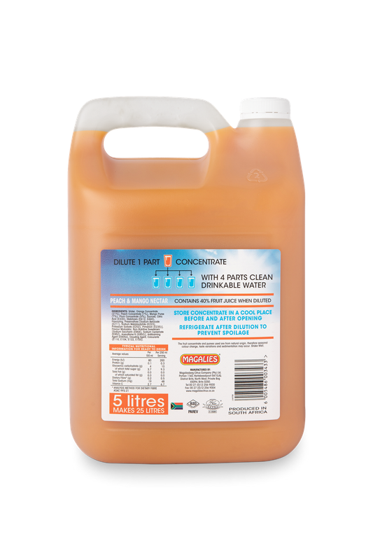 2 x MAGALIES 5 liter Peach Mango 40% (Sold 2x 5L Per Case)