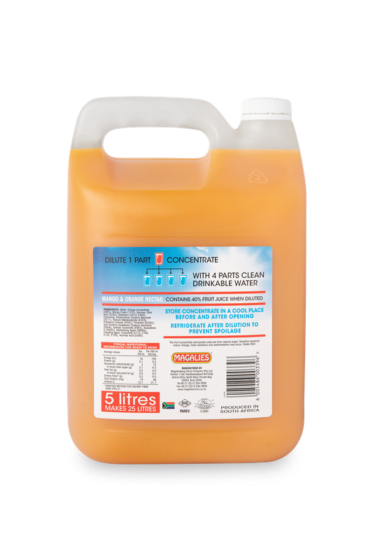2 x MAGALIES 5 liter Mango/Orange 40% (Sold 2x 5L Per Case)