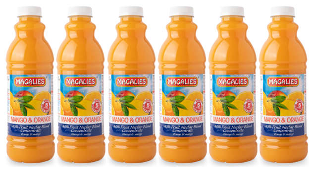 6 x MAGALIES 1 liter Mango / Orange Punch 40% (Sold 6x 1L Per Case)