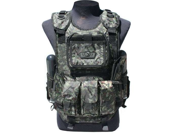 GXG PAINTBALL DELUXE TACTICAL VEST DIGI GREEN