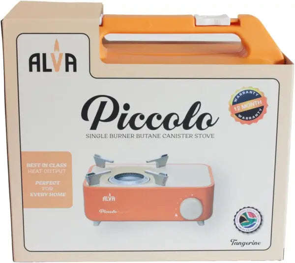Alva Mini Butane Canister Stove with Carry Case (Tangerine Orange)