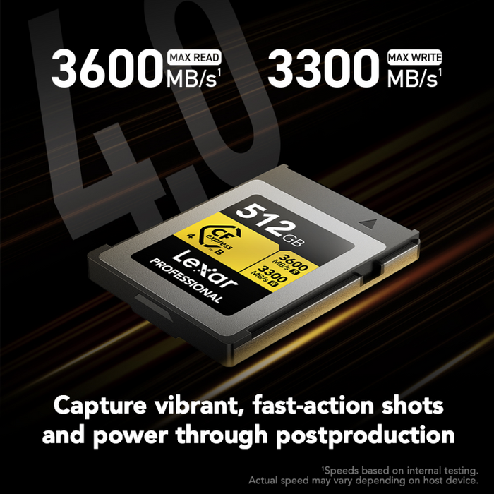 Lexar® 512 GB Professional GOLD CFexpress 4.0 Type B Card