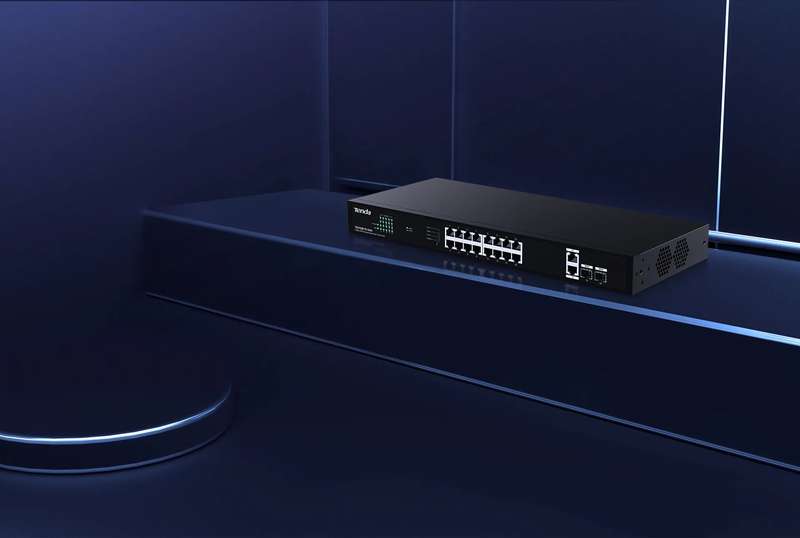 TENDA SWITCH ETHERNET 16-PORT POE 150W