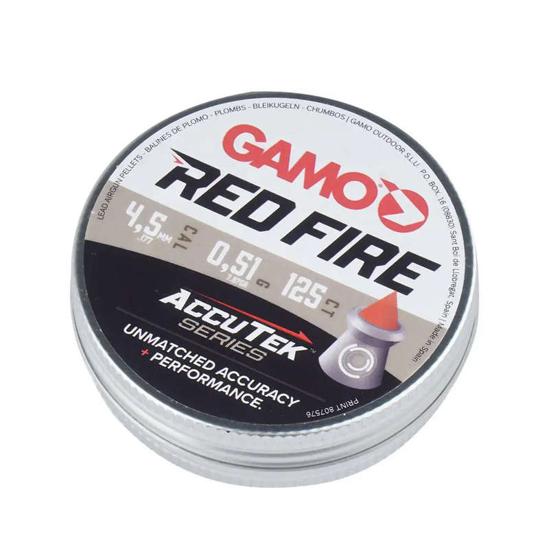 Gamo Diabolo Pellets AccuTek Red Fire Caliber 4.5 mm 125 pieces (Bulk Buy 10 X Tins)