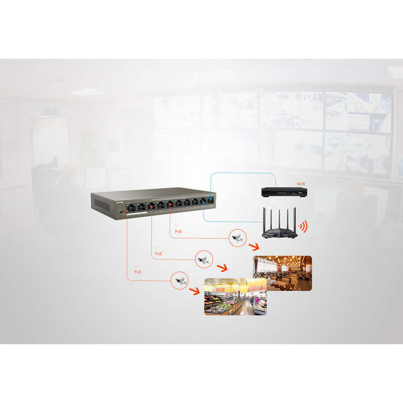 TENDA DESKTOP SWITCH 10/100 8-PORT POE