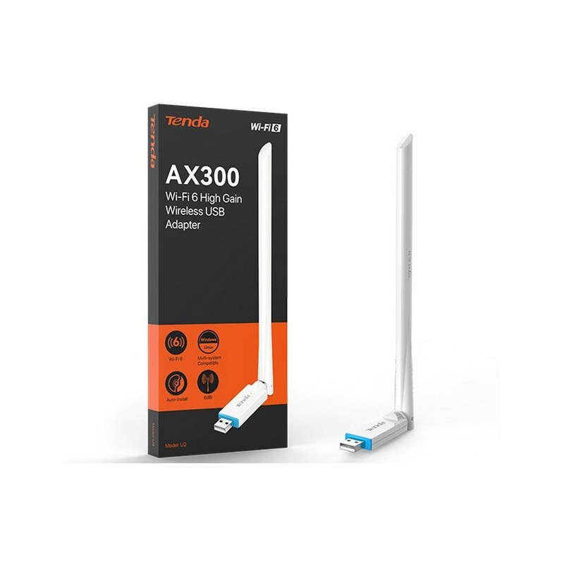 TENDA ADAPTOR USB AX300 WI-FI 6 HIGH GAIN WIRELESS