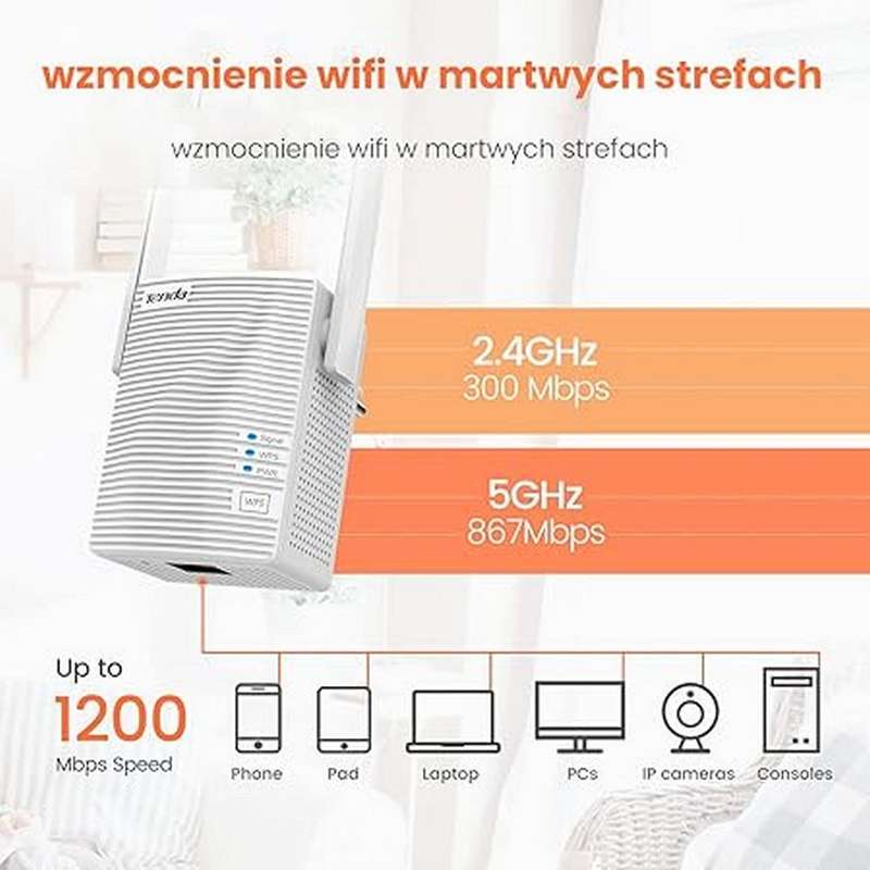 Tenda A18 1200Mbps Wireless Dual Band Range Extender